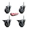 Service Caster 35 Inch Thermoplastic  Rubber Wheel Swivel 34 Inch Threaded Stem Caster Set 2 Brakes SCC SCC-TS20S3514-TPRB-34212-2-PLB-2 - alternate 3
